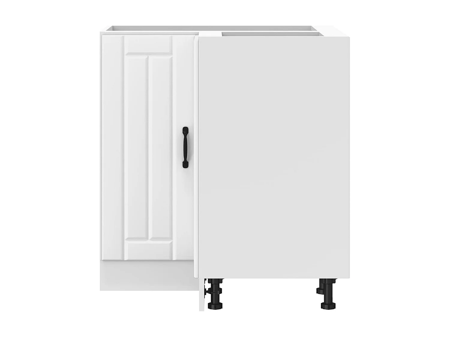 witte keukenhoekkast van bewerkt hout