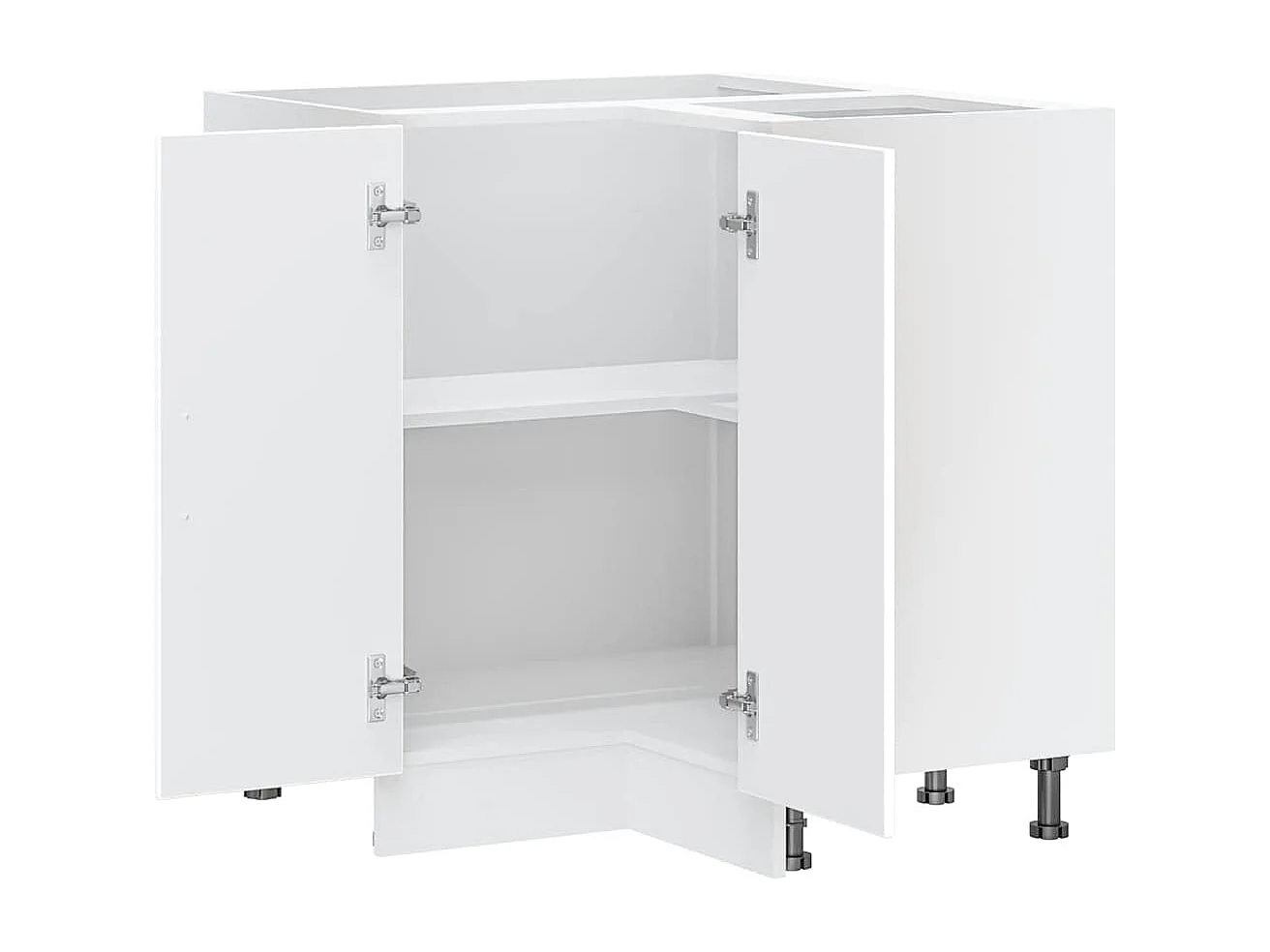 witte keukenhoekkast van bewerkt hout