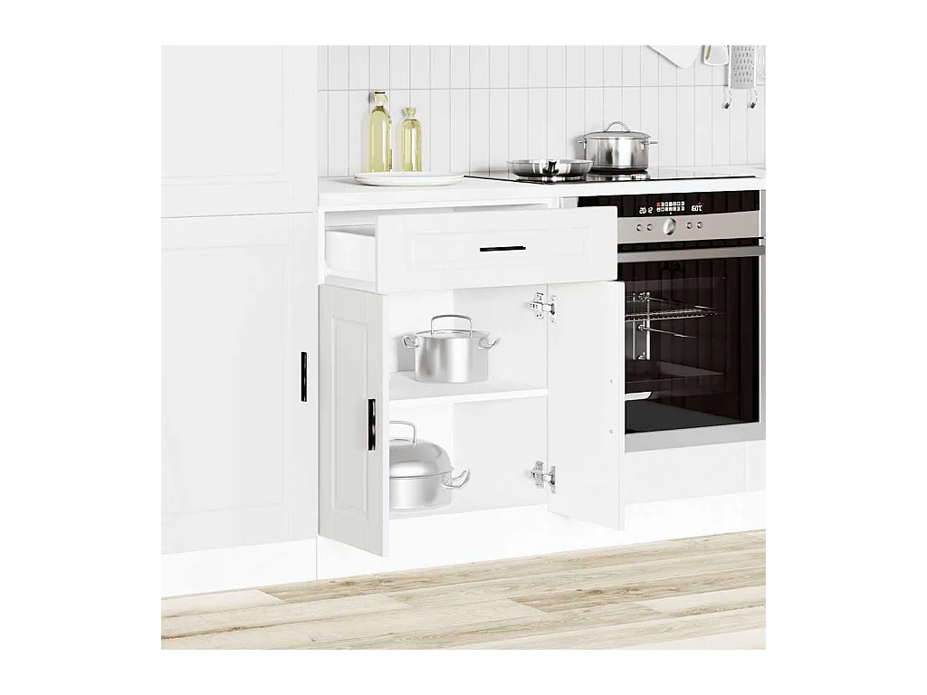 Armoire de cuisine blanc bois d'ingénierie