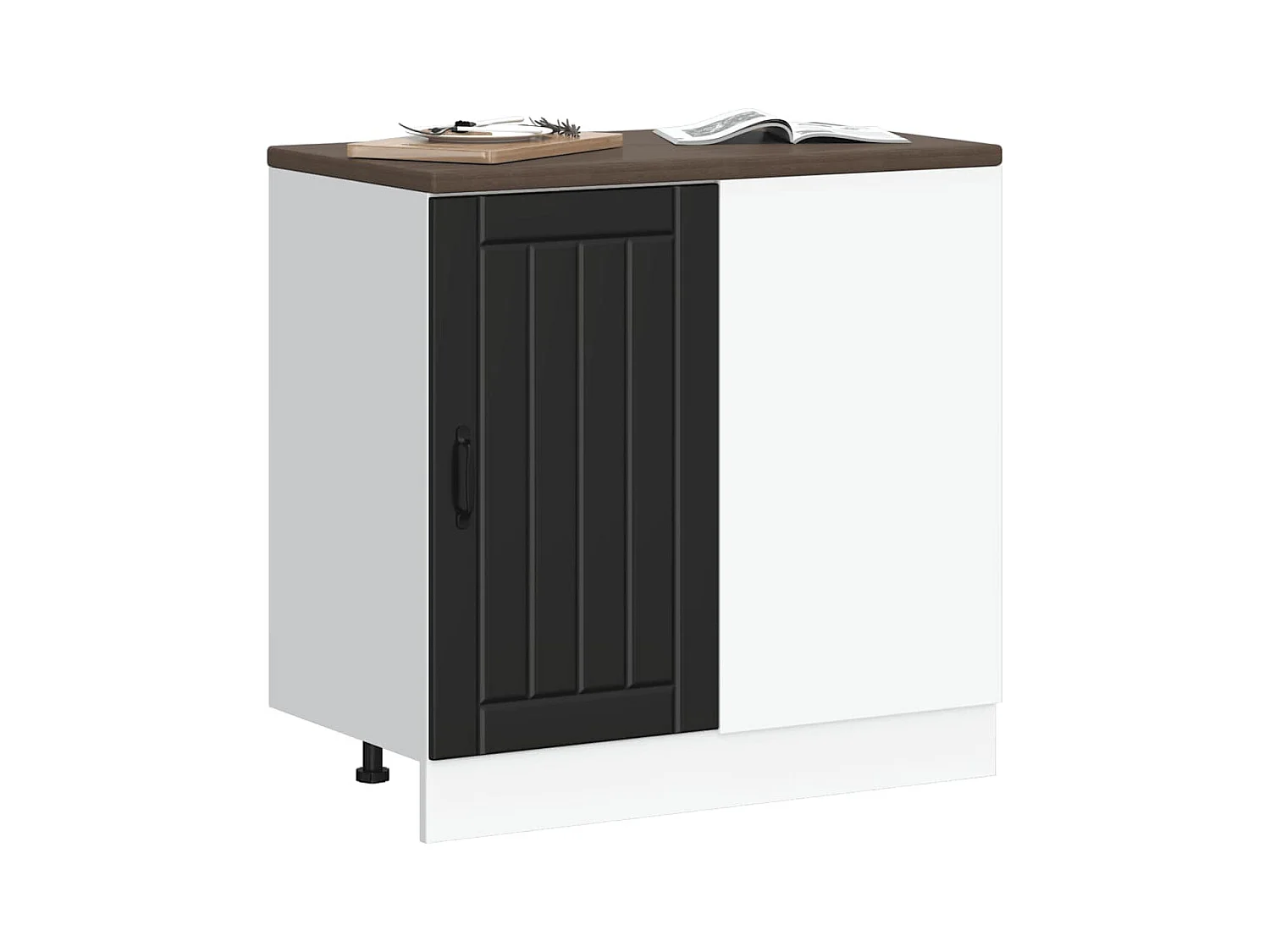 Base cucina in legno ingegnerizzato nero Lucca