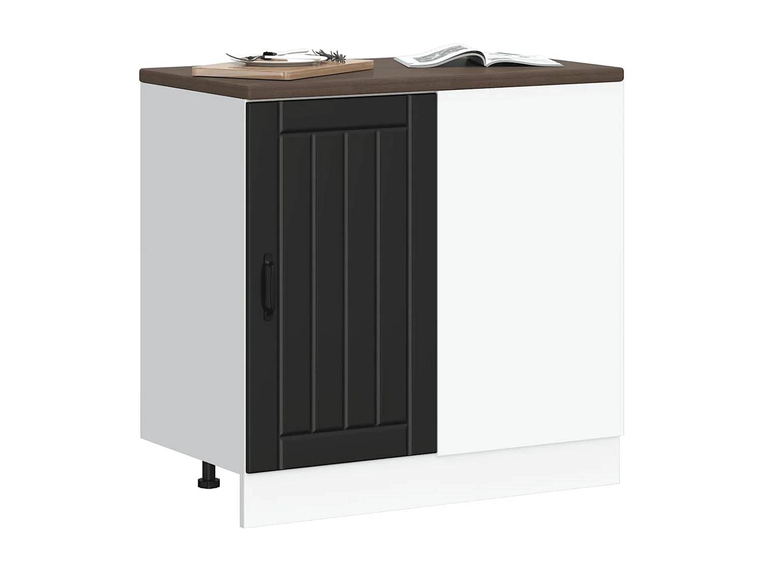 Base cucina in legno ingegnerizzato nero Lucca