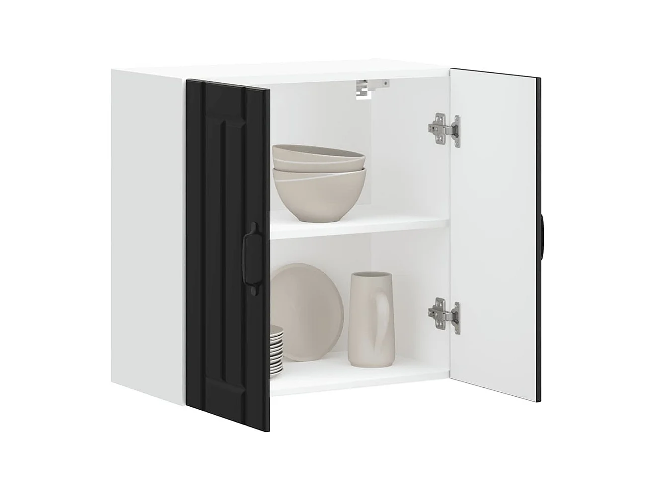 Armoire murale de cuisine noir bois d'ingénierie