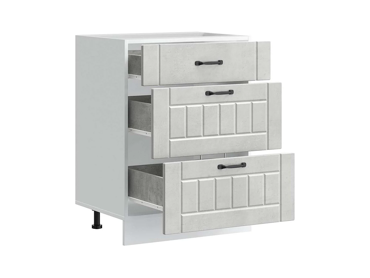 Armoire de cuisine gris béton bois ingénierie