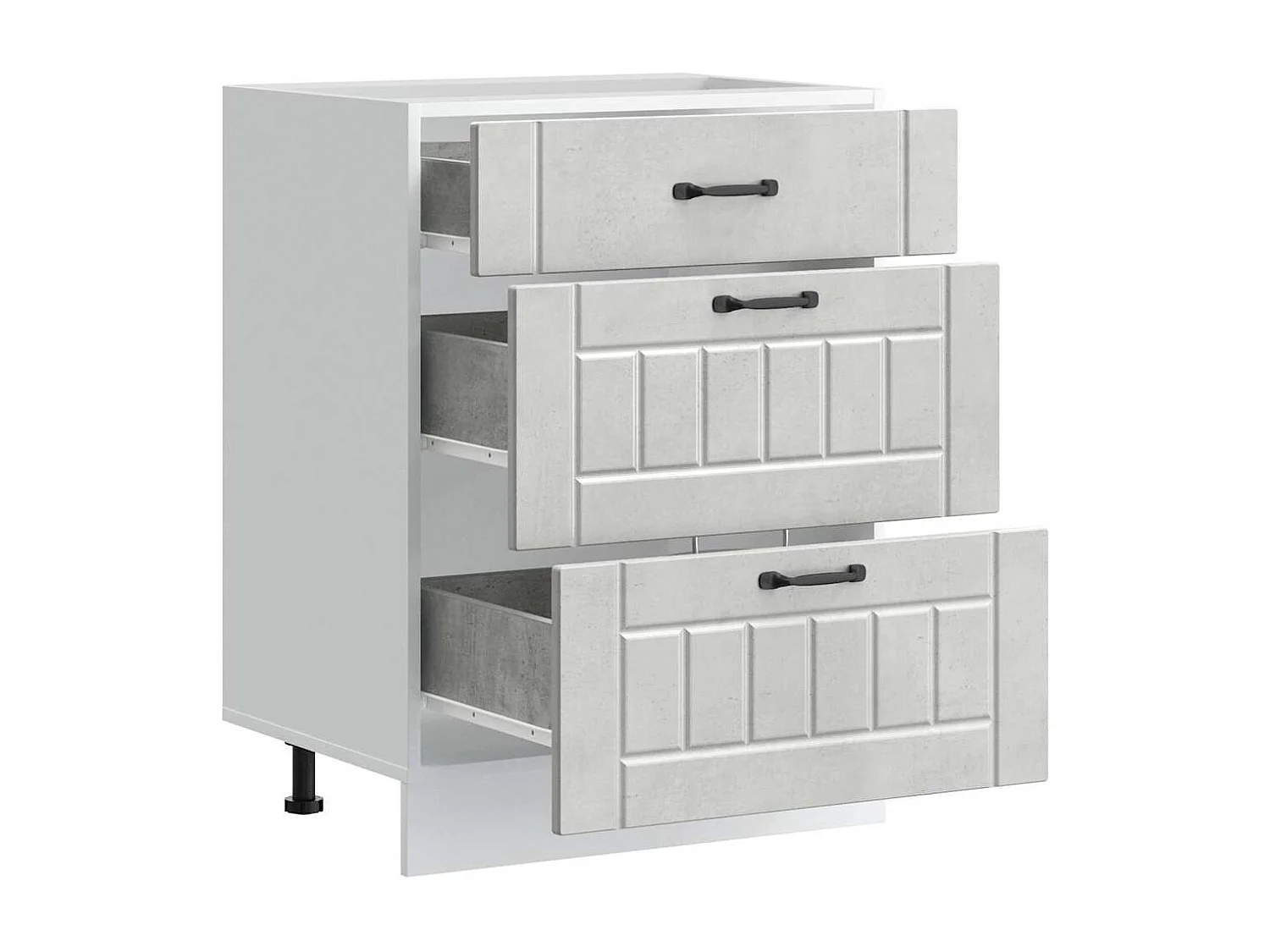 Armoire de cuisine gris béton bois ingénierie