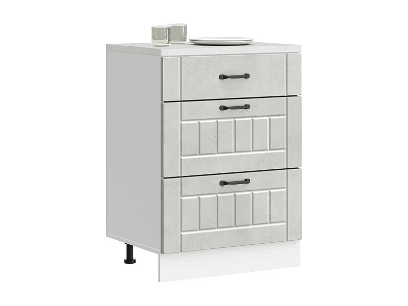 Armoire de cuisine gris béton bois ingénierie