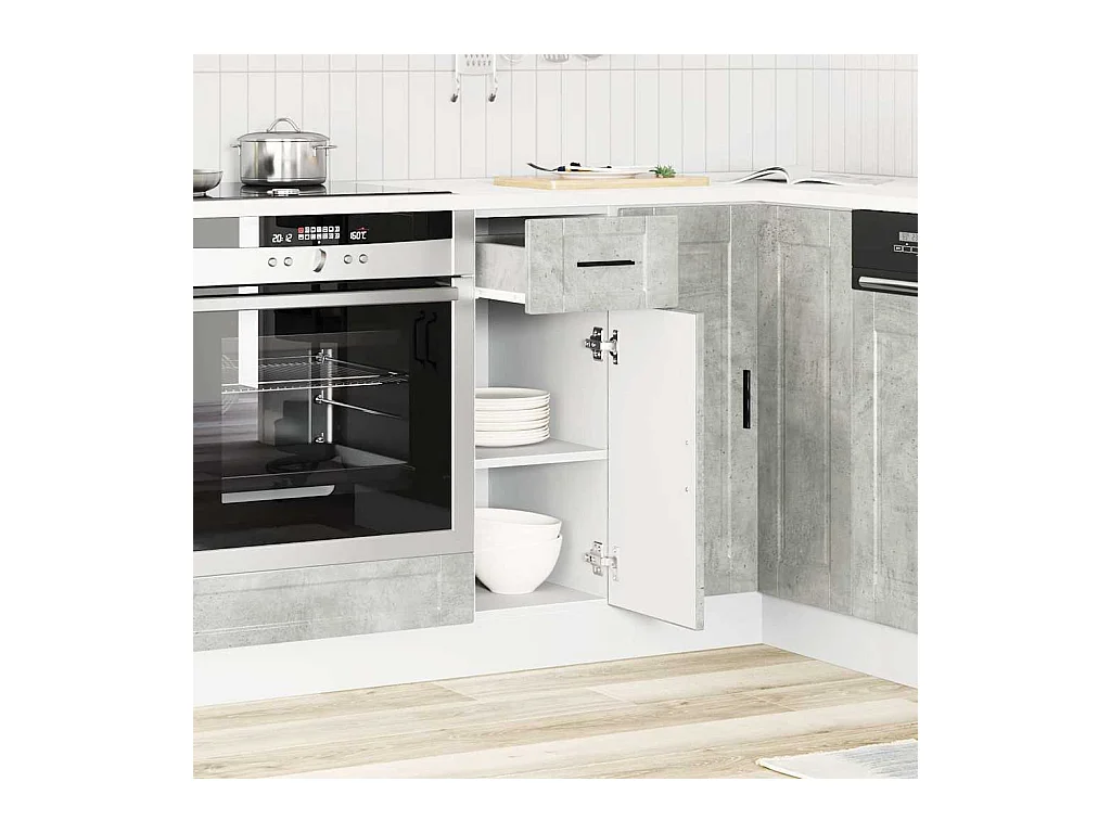 Mobile da cucina in legno ingegnerizzato grigio cemento Porto