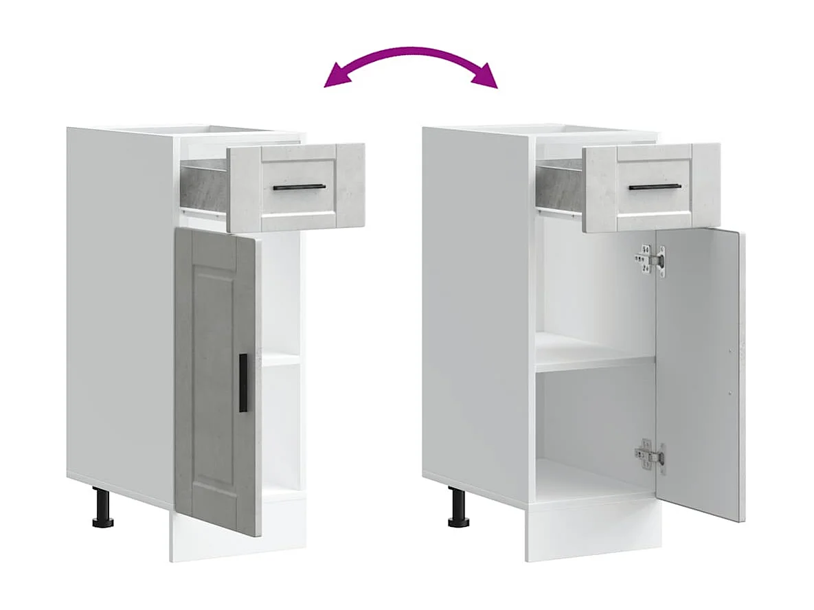 Mobile da cucina in legno ingegnerizzato grigio cemento Porto