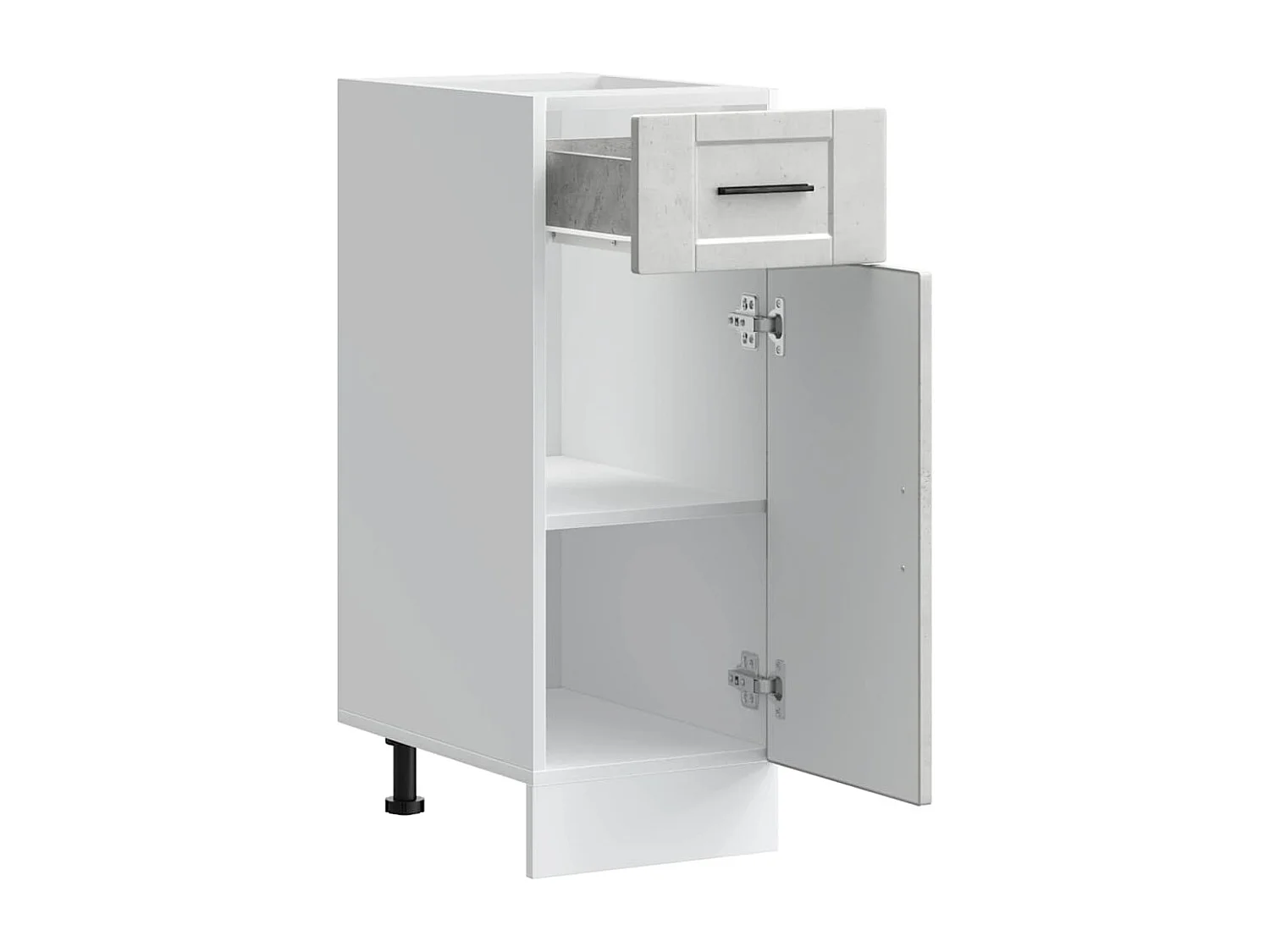 betongrijs bewerkte houten keukenkast