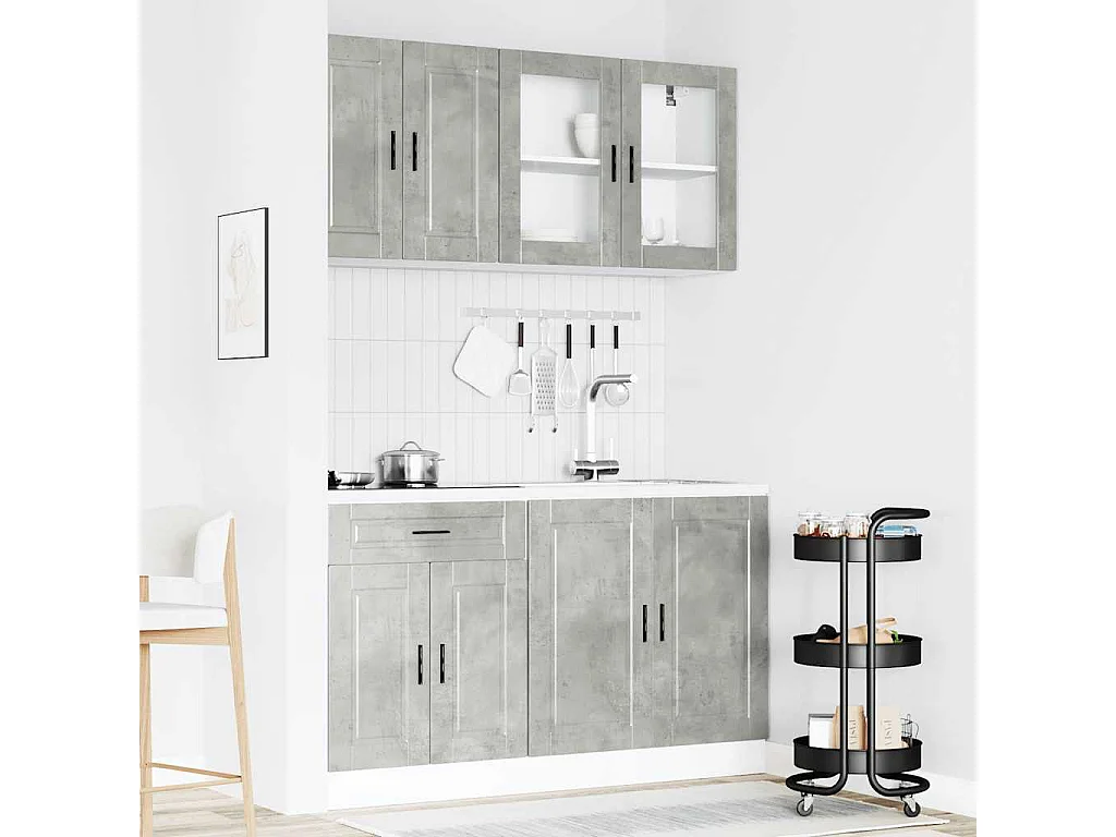 Conjunto de gabinetes de cocina de madera de ingeniería de 4 piezas Porto