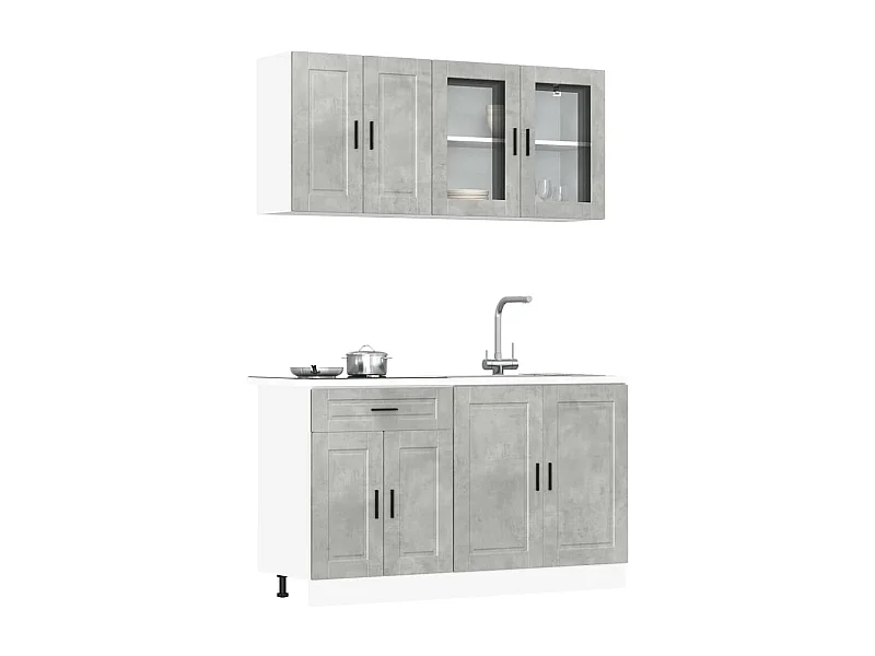 Conjunto de gabinetes de cocina de madera de ingeniería de 4 piezas Porto