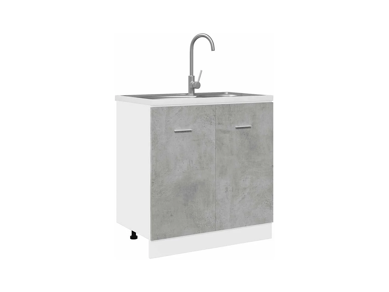 Mobiletto lavabo da appoggio grigio cemento 80x46x81,5 cm
