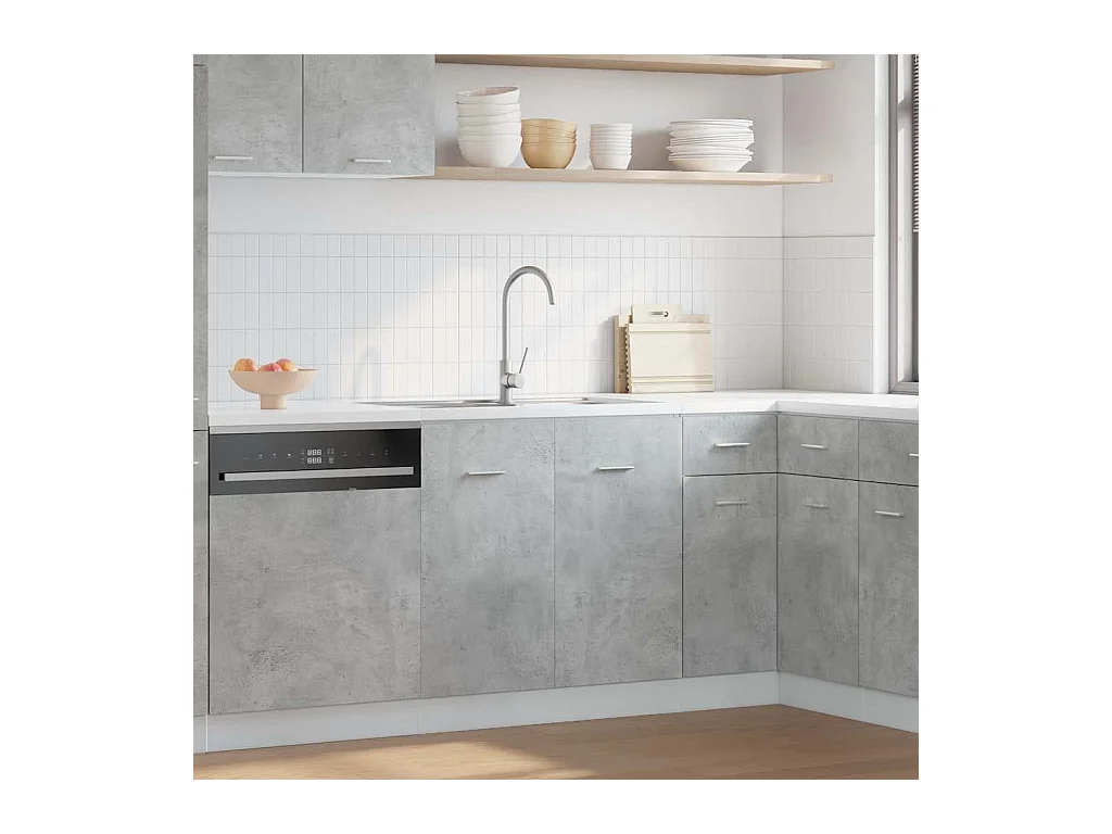 betongrijze wastafelkast 80x46x81,5 cm