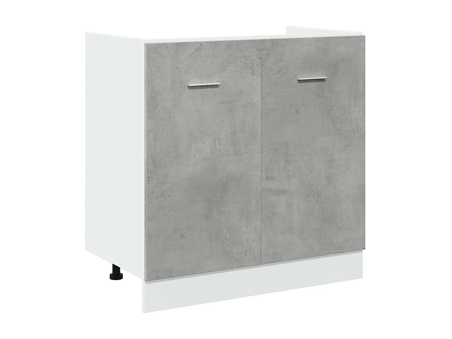 Armoire de plancher d'évier gris béton 80x46x81,5 cm