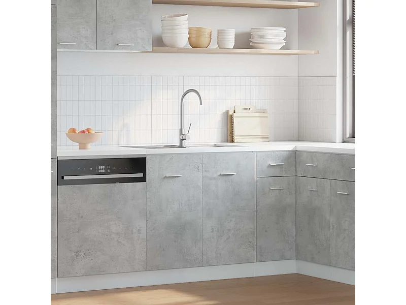 Betongrau Waschbeckenunterschrank 80x46x81,5 cm