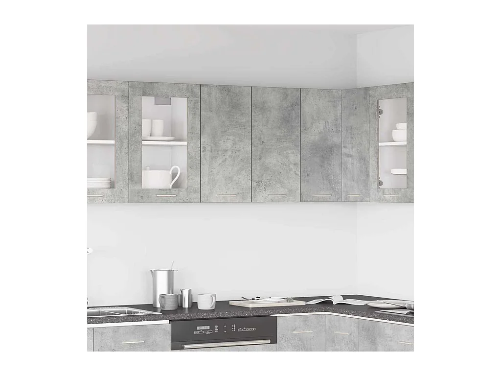 Pensile cucina grigio cemento 60x31x60 cm in legno ingegnerizzato