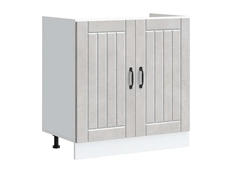 Meuble de base de lavabo gris béton bois ingénierie