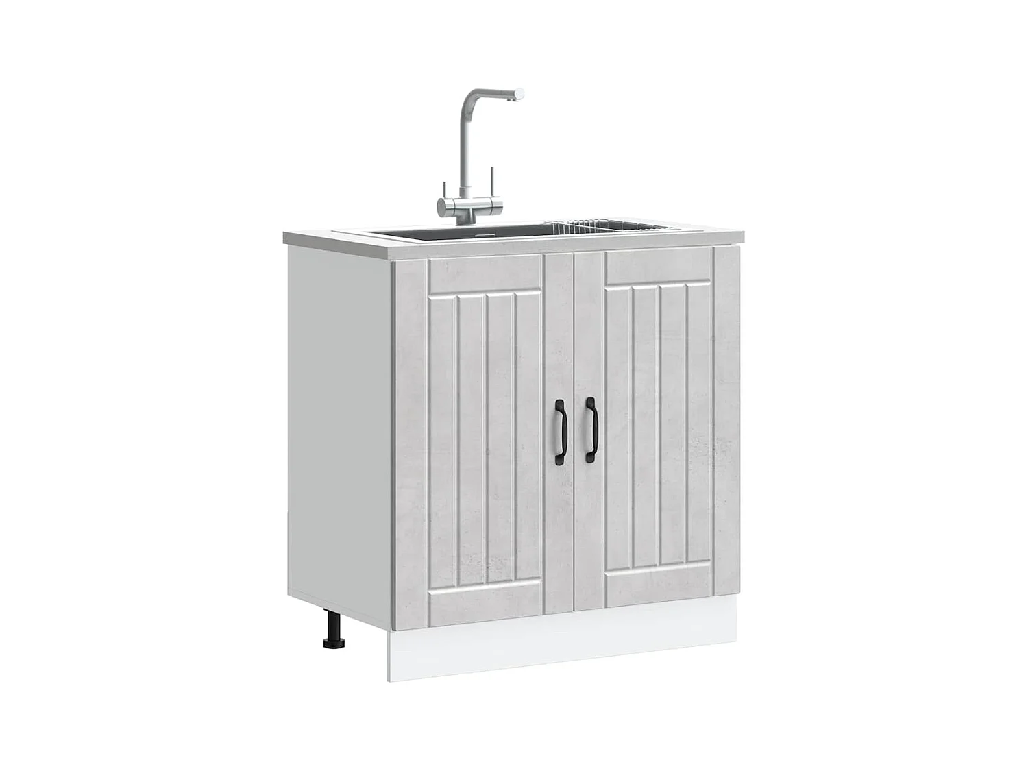 Mobile lavabo base in legno ingegnerizzato grigio cemento Lucca