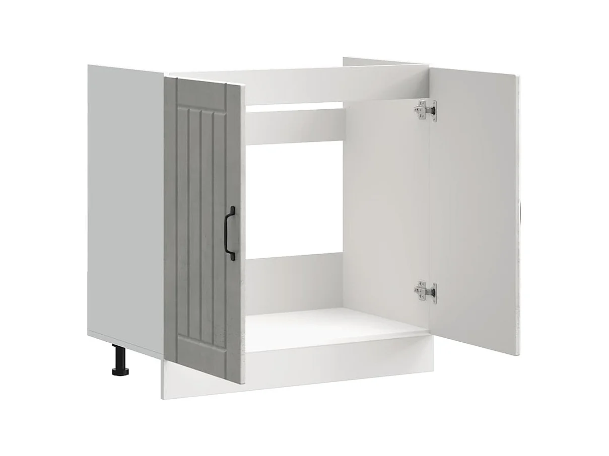 Mobile lavabo base in legno ingegnerizzato grigio cemento Lucca