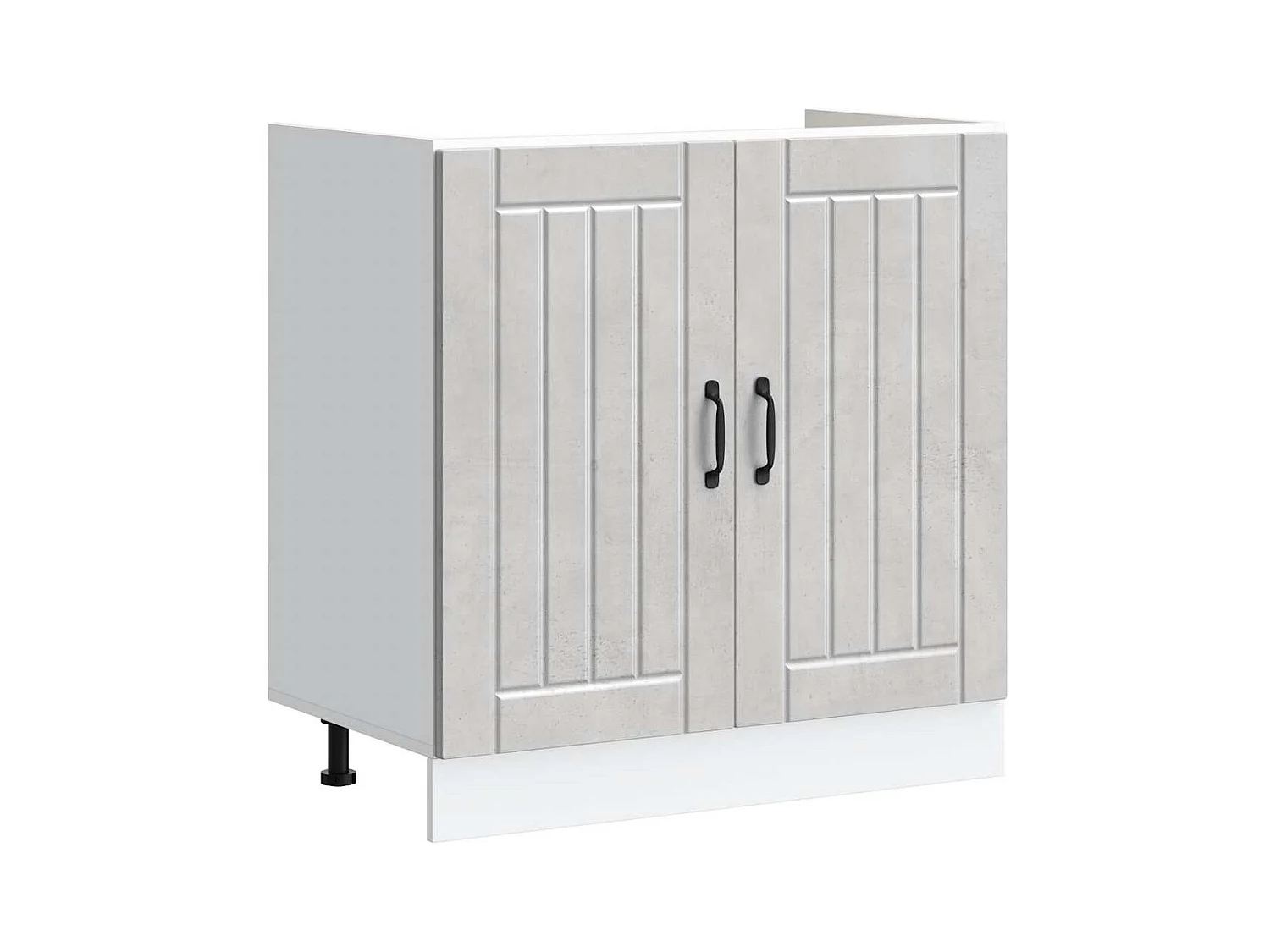 Meuble de base de lavabo gris béton bois ingénierie