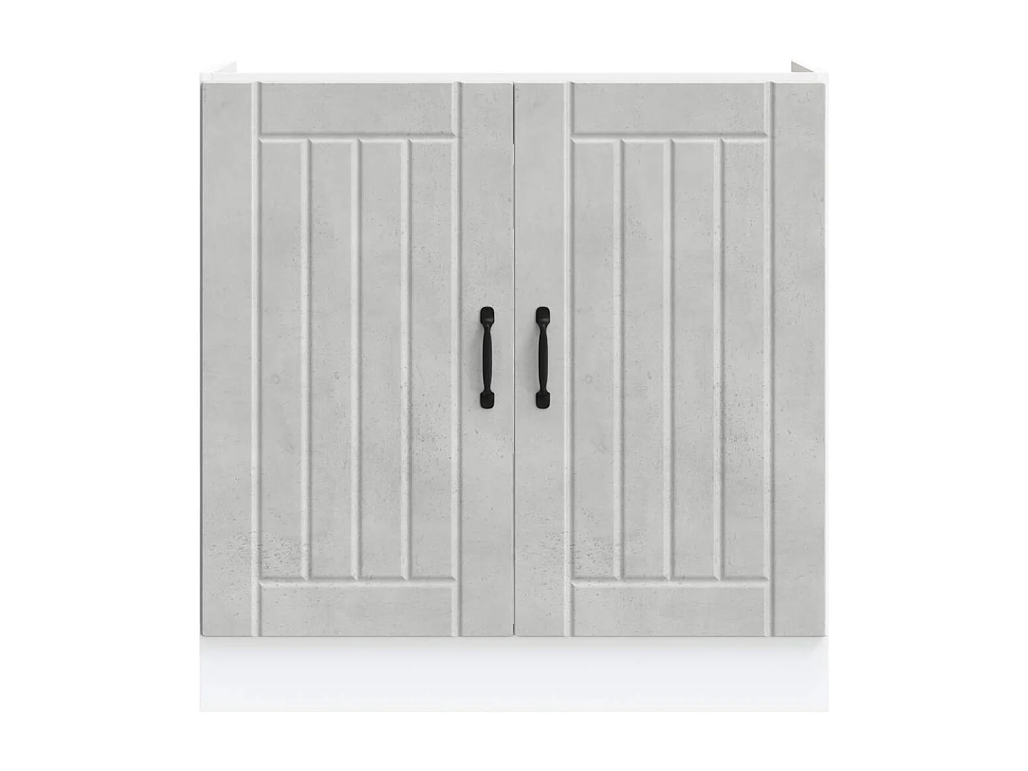 betongrijs bewerkte houten wastafelonderkast