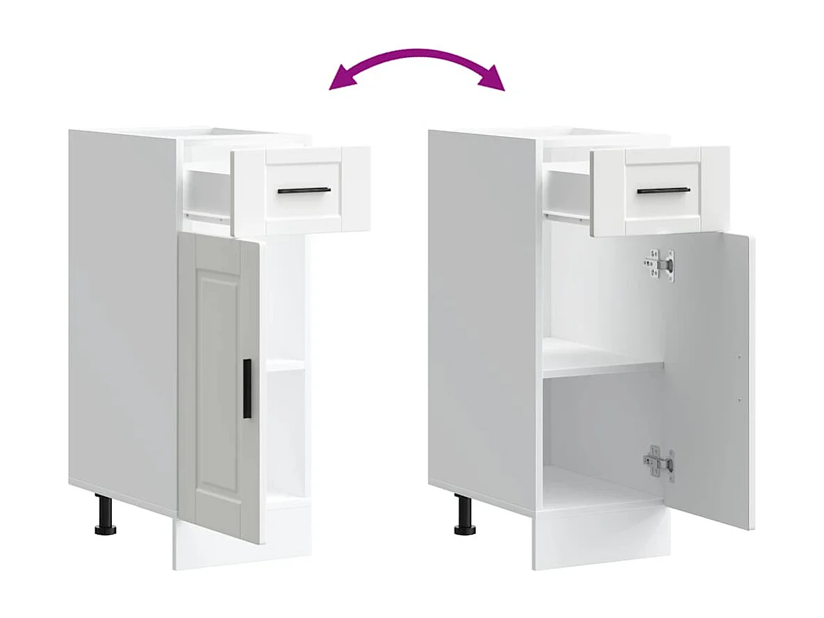 Mueble de cocina de madera de ingeniería blanca Porto