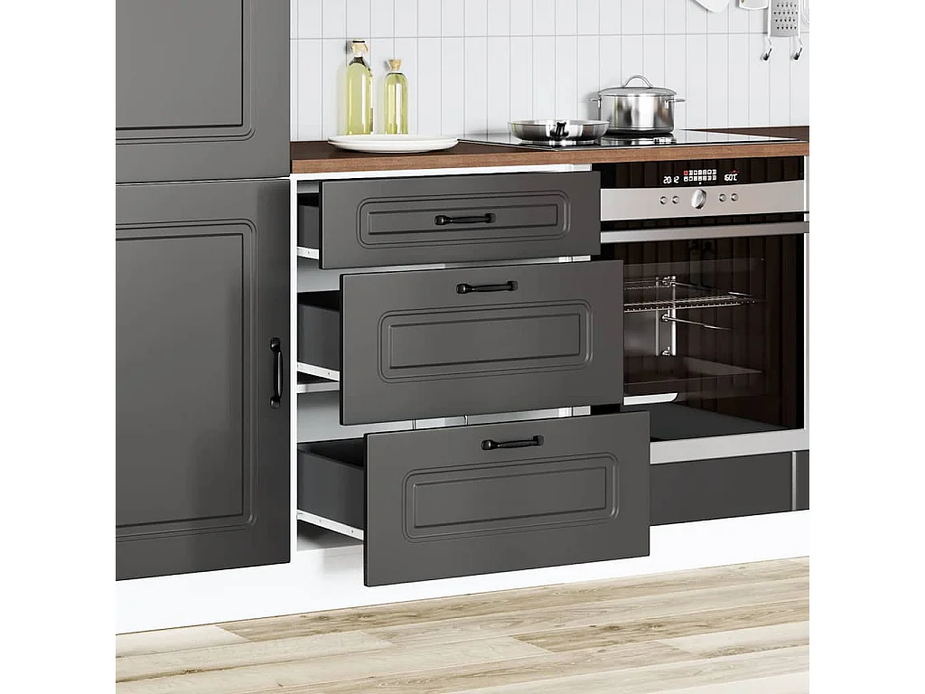 Mobile da cucina in legno ingegnerizzato nero