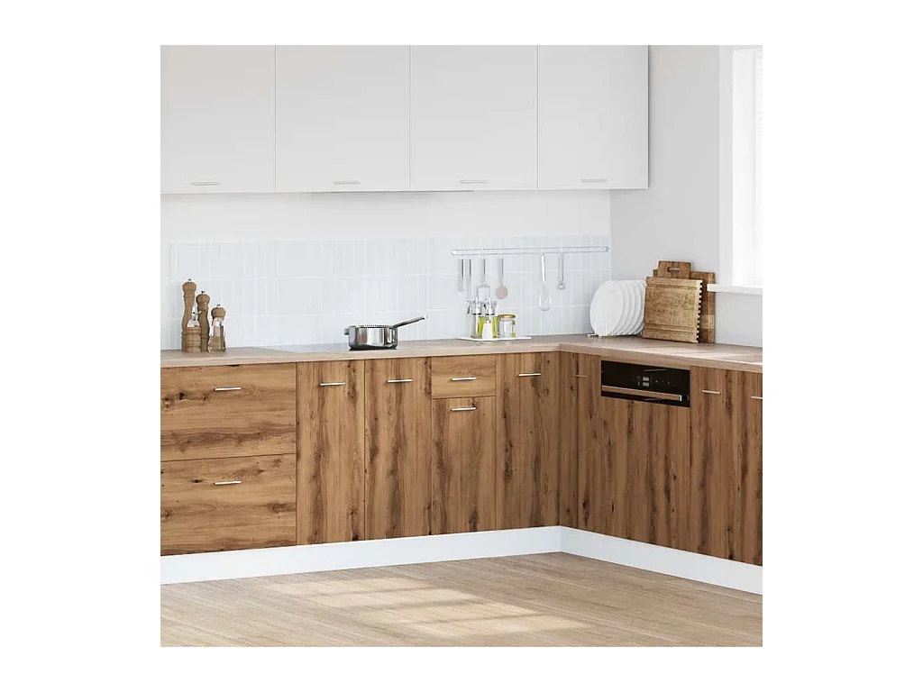 Mobiletto da terra in rovere fatto a mano con cassetto