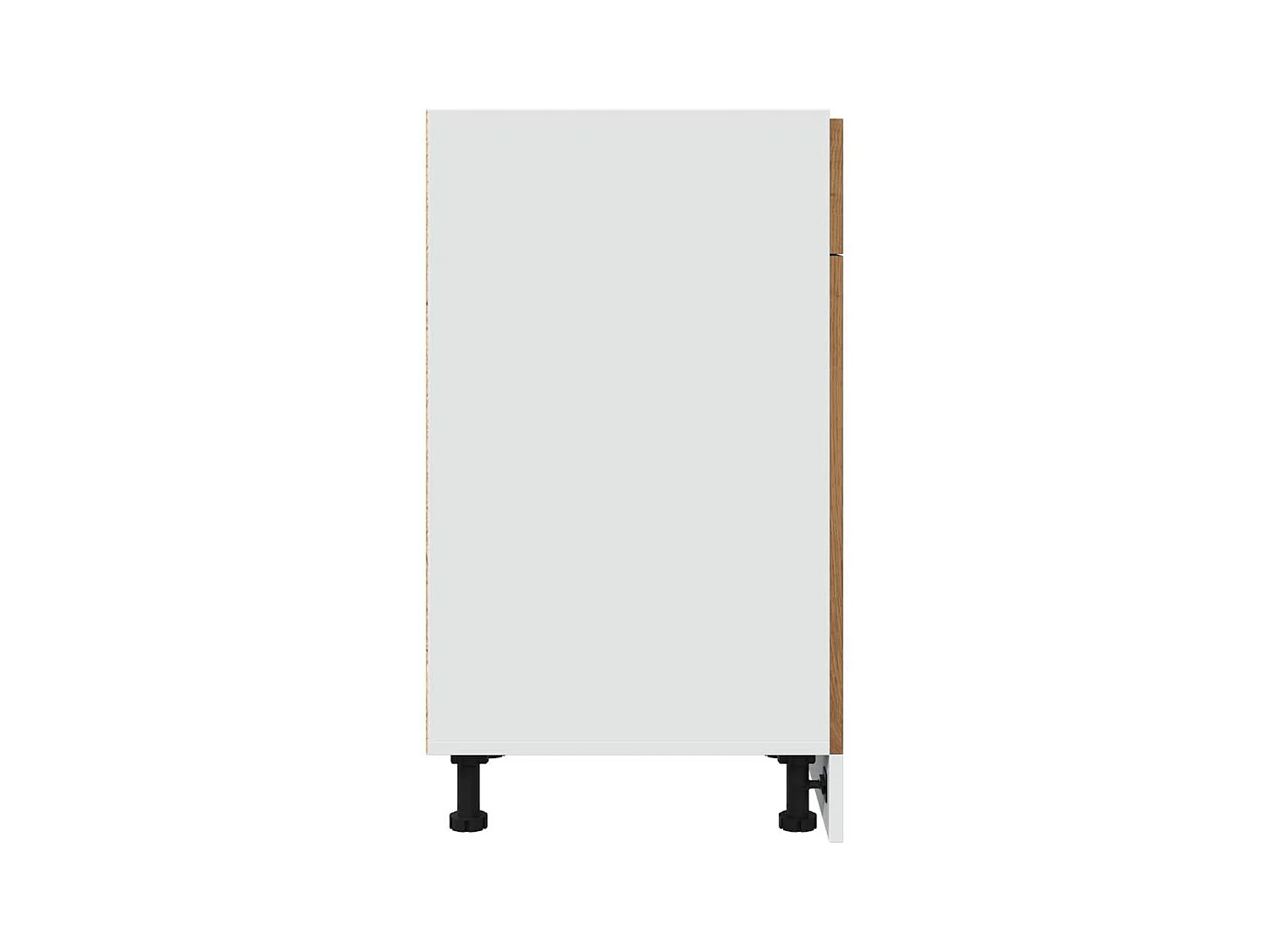 Mobiletto da terra in rovere fatto a mano con cassetto