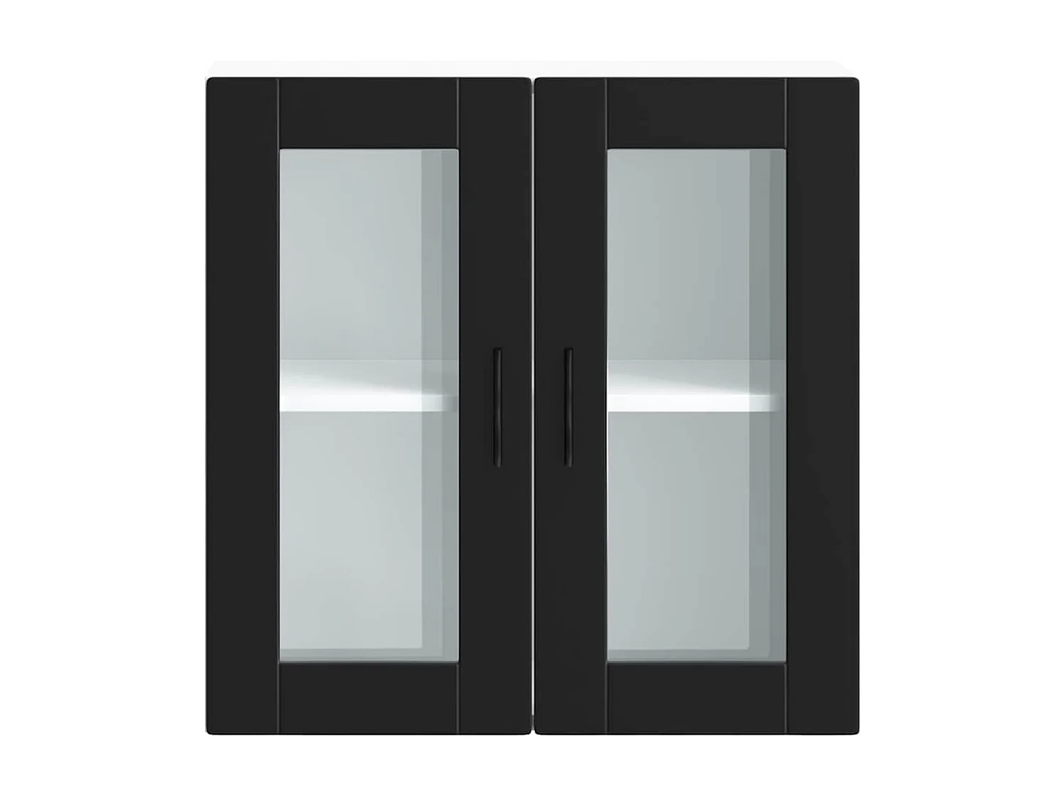 Küchenwandschrank mit schwarzen Glastüren