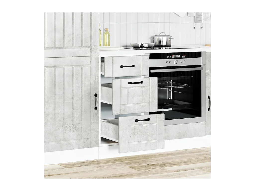 Mobile da cucina in legno ingegnerizzato grigio cemento Lucca