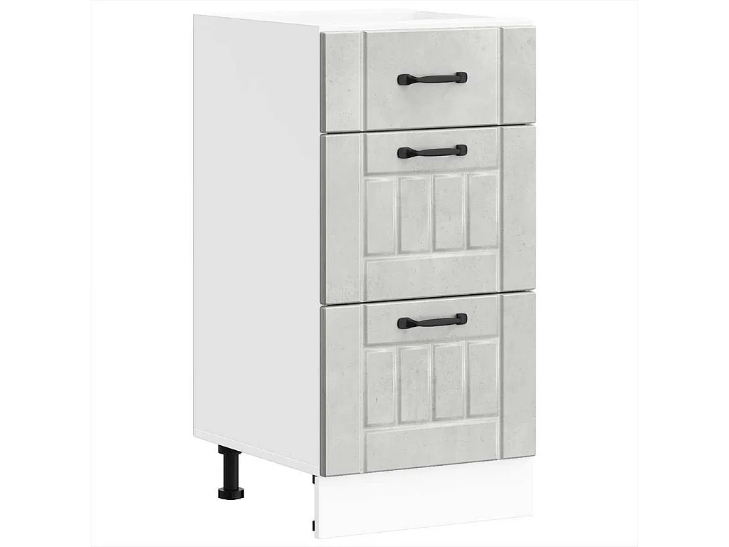 Armoire de cuisine gris béton bois ingénierie