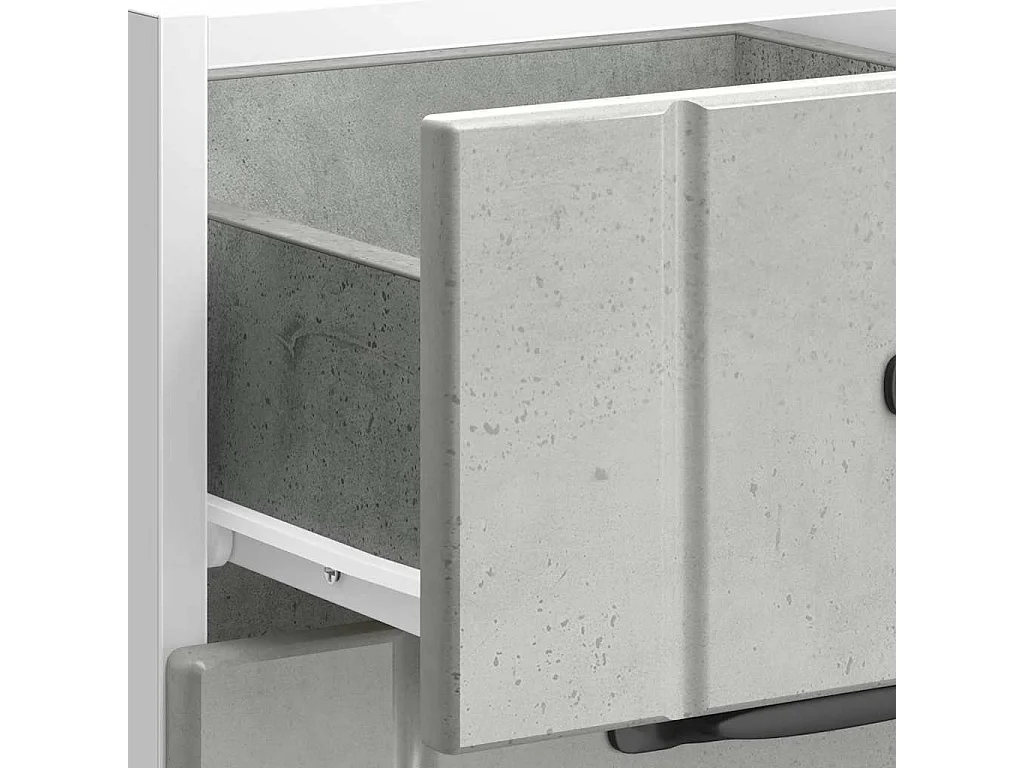 Armoire de cuisine gris béton bois ingénierie