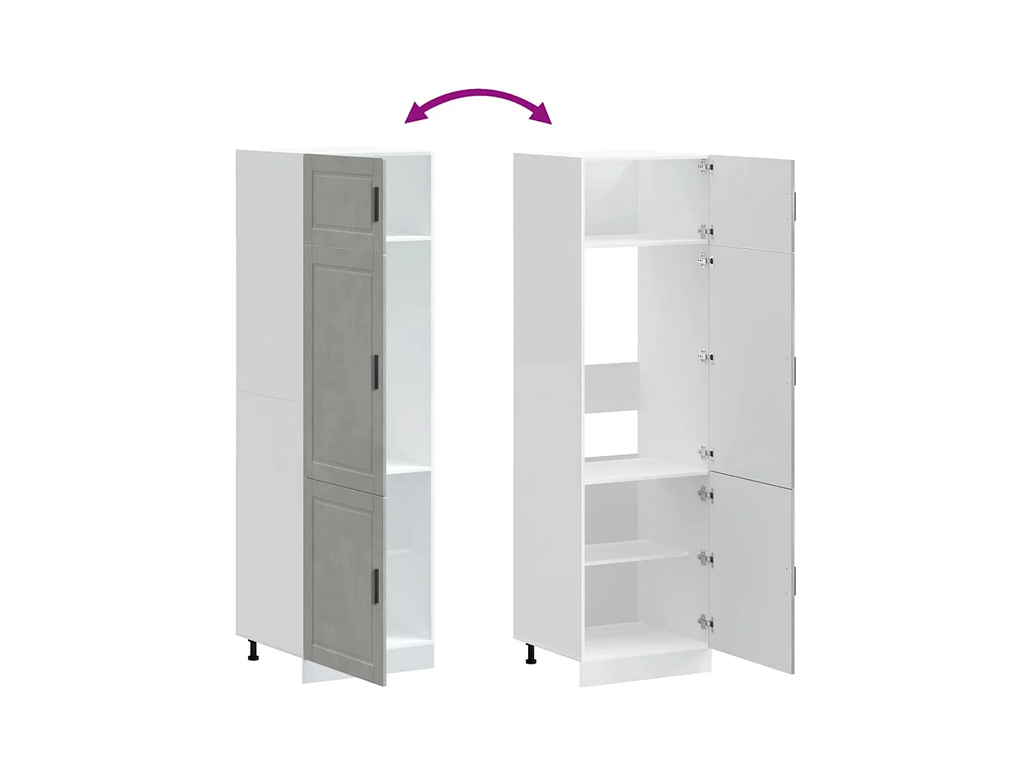 Armoire de cuisine gris béton bois d'ingénierie