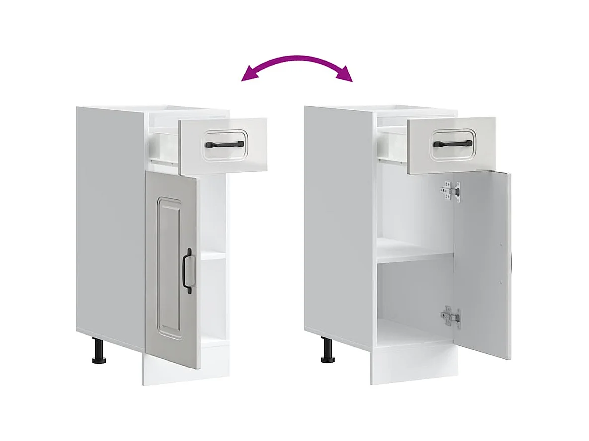 Mobile da cucina in legno ingegnerizzato bianco lucido