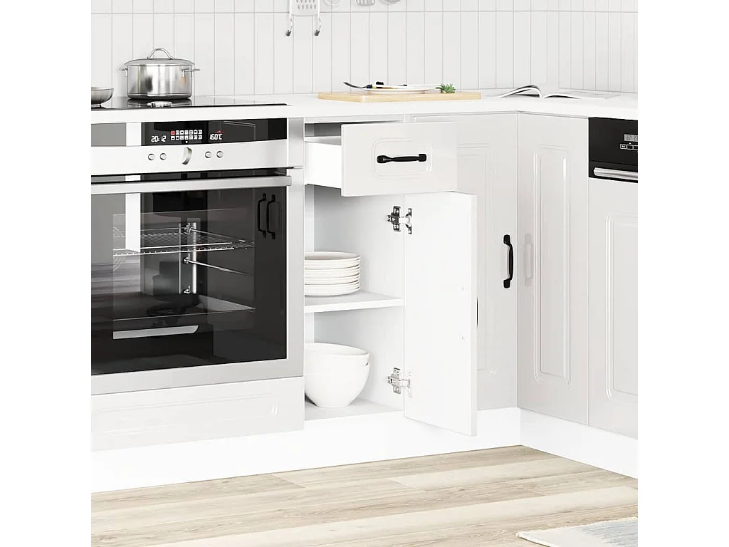 Kalmar keukenkast wit hoogglans bewerkt hout