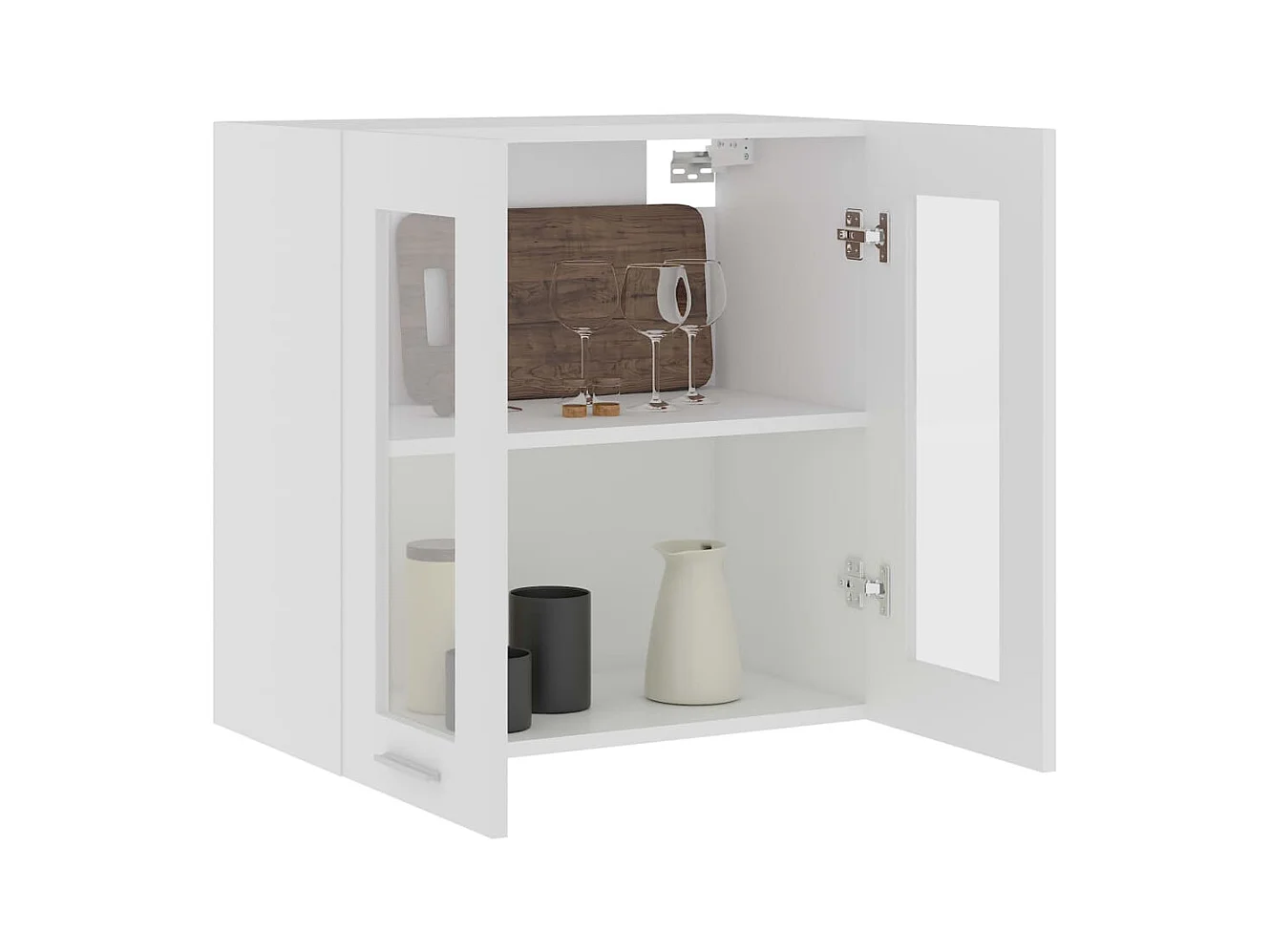 Witte Hangende Glazen Kast 60x31x60 cm