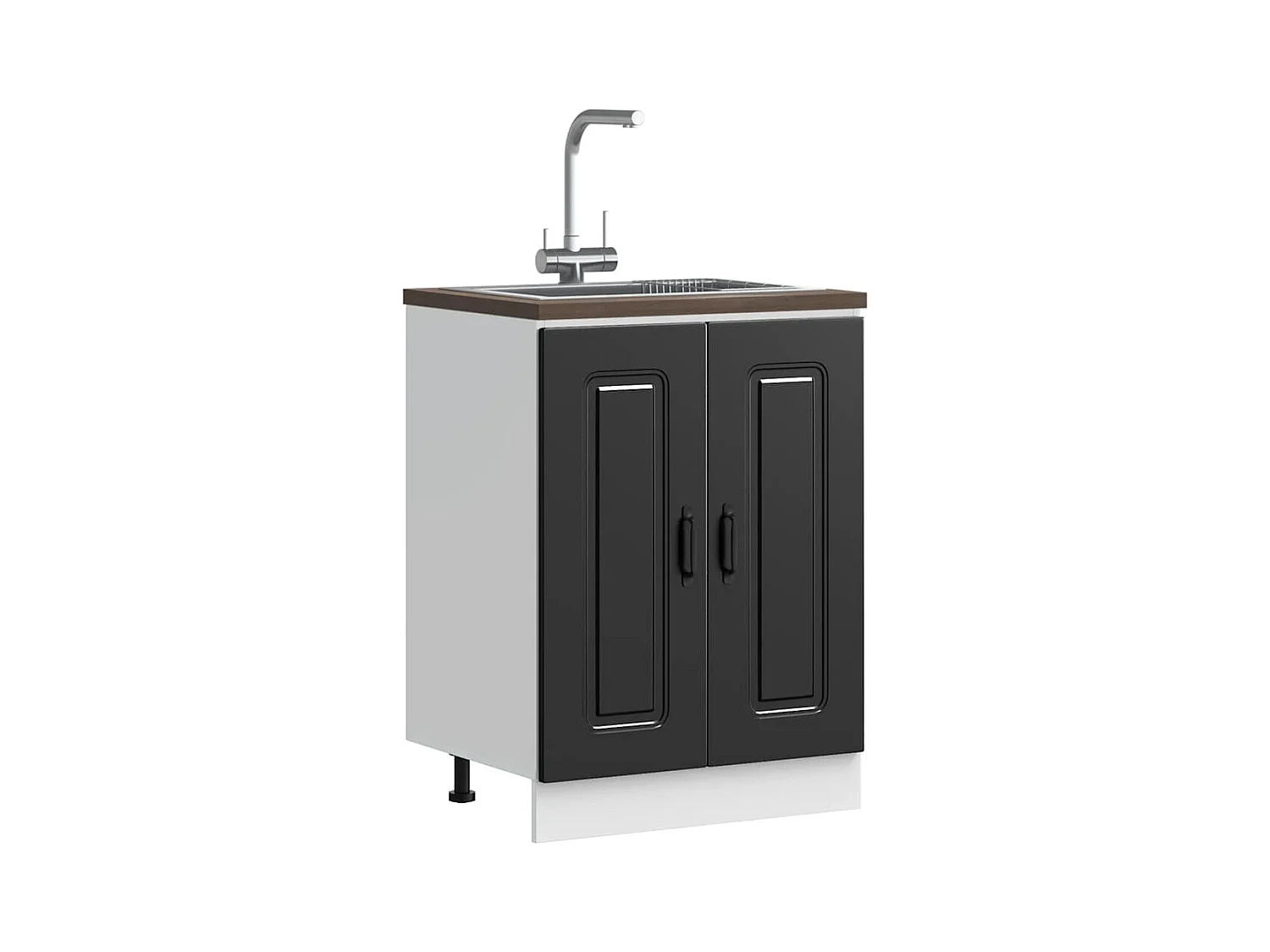 Mobile lavabo nero 60x46x81,5 cm in legno ingegnerizzato