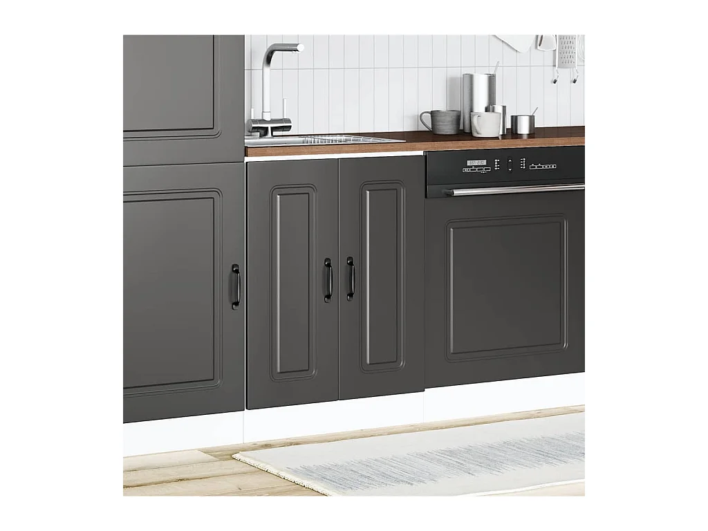 Mobile lavabo nero 60x46x81,5 cm in legno ingegnerizzato