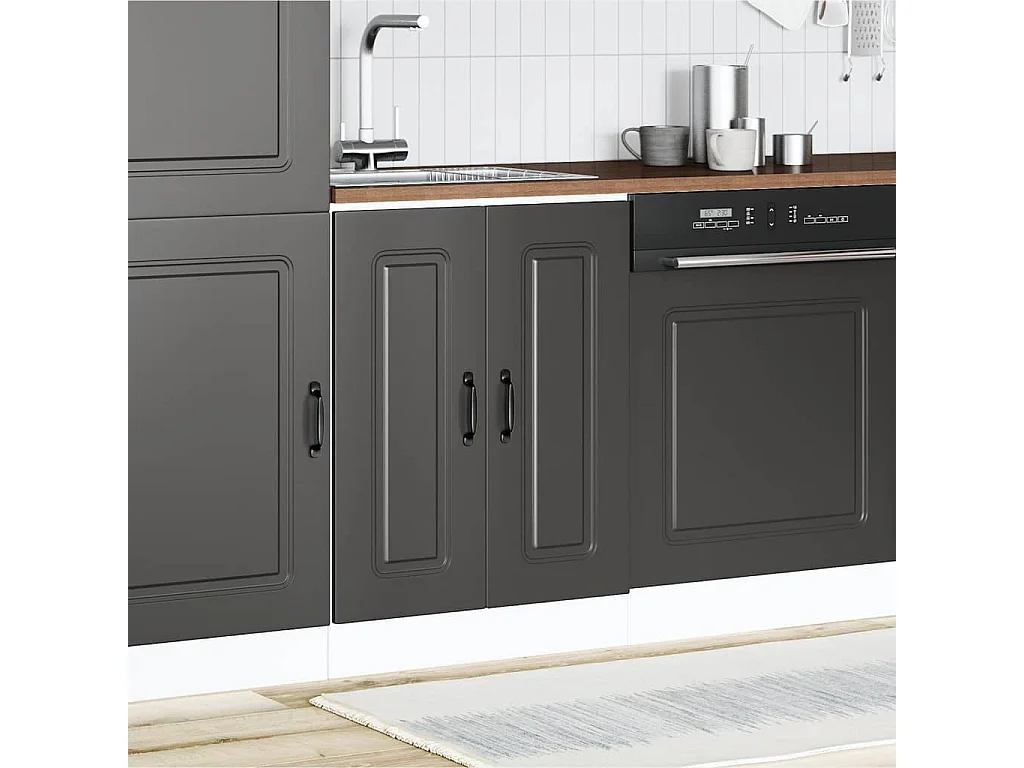 Kalmar zwarte wastafelkast 60x46x81,5 cm bewerkt hout