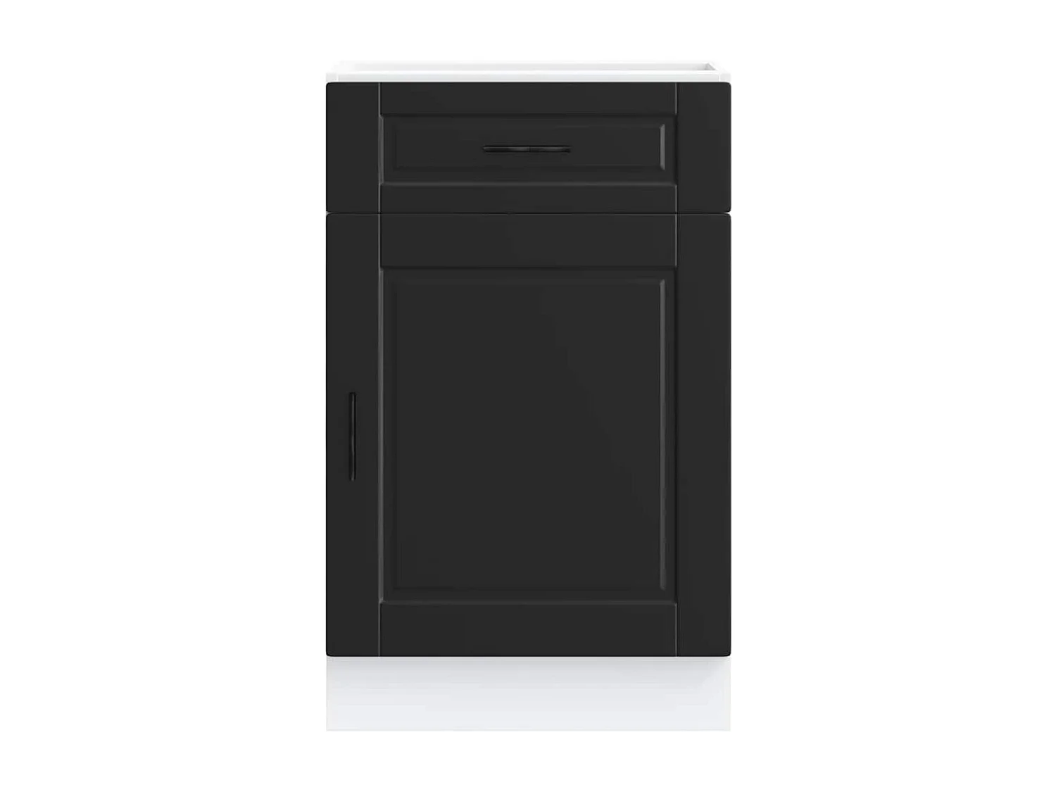 Gabinete de cocina de madera de ingeniería negra Porto