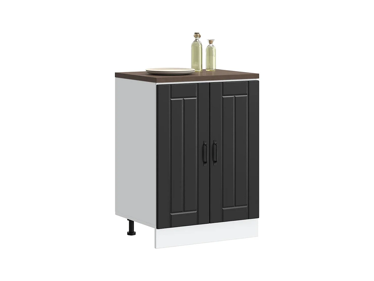 Meuble de base de lavabo noir bois d'ingénierie