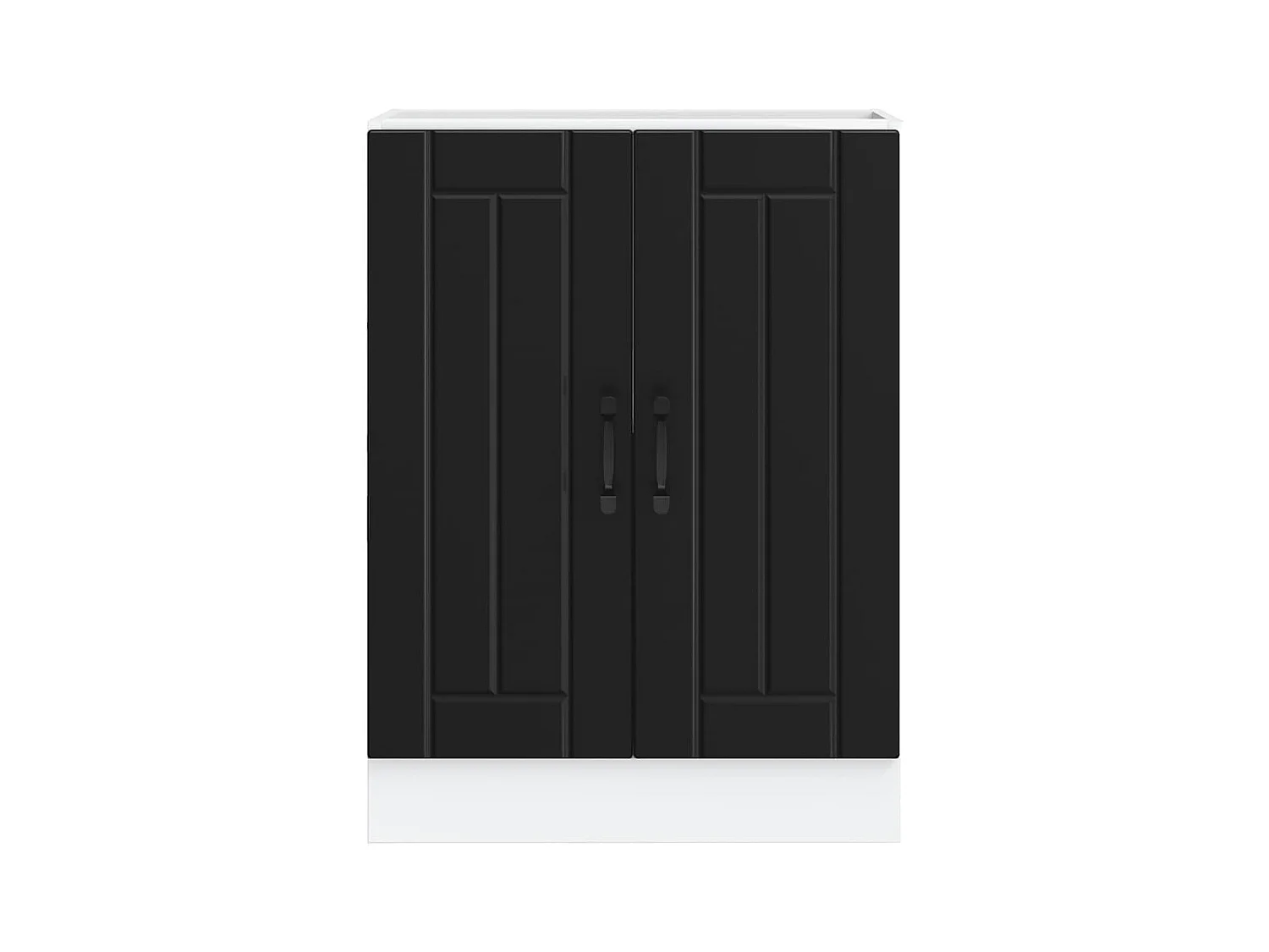 Meuble de base de lavabo noir bois d'ingénierie