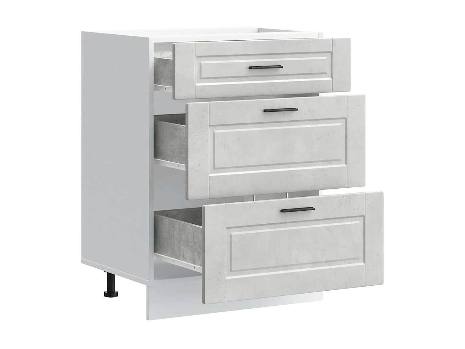 Gabinete de cocina de madera de ingeniería gris hormigón Porto