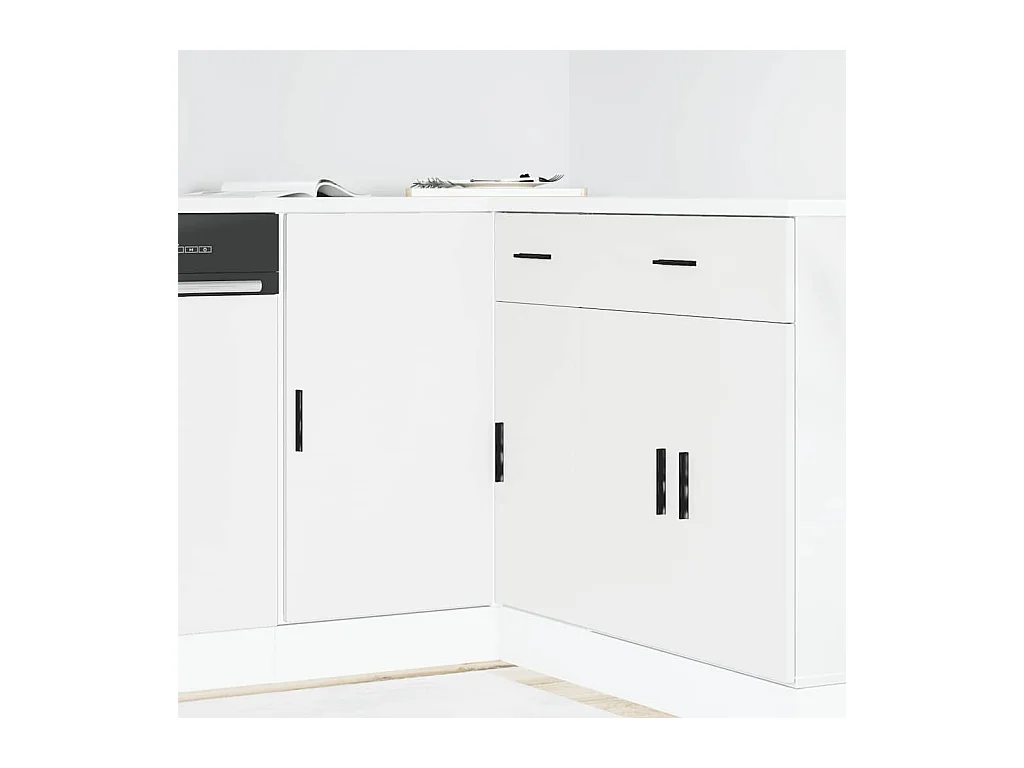 Meuble bas de cuisine blanc bois d'ingénierie