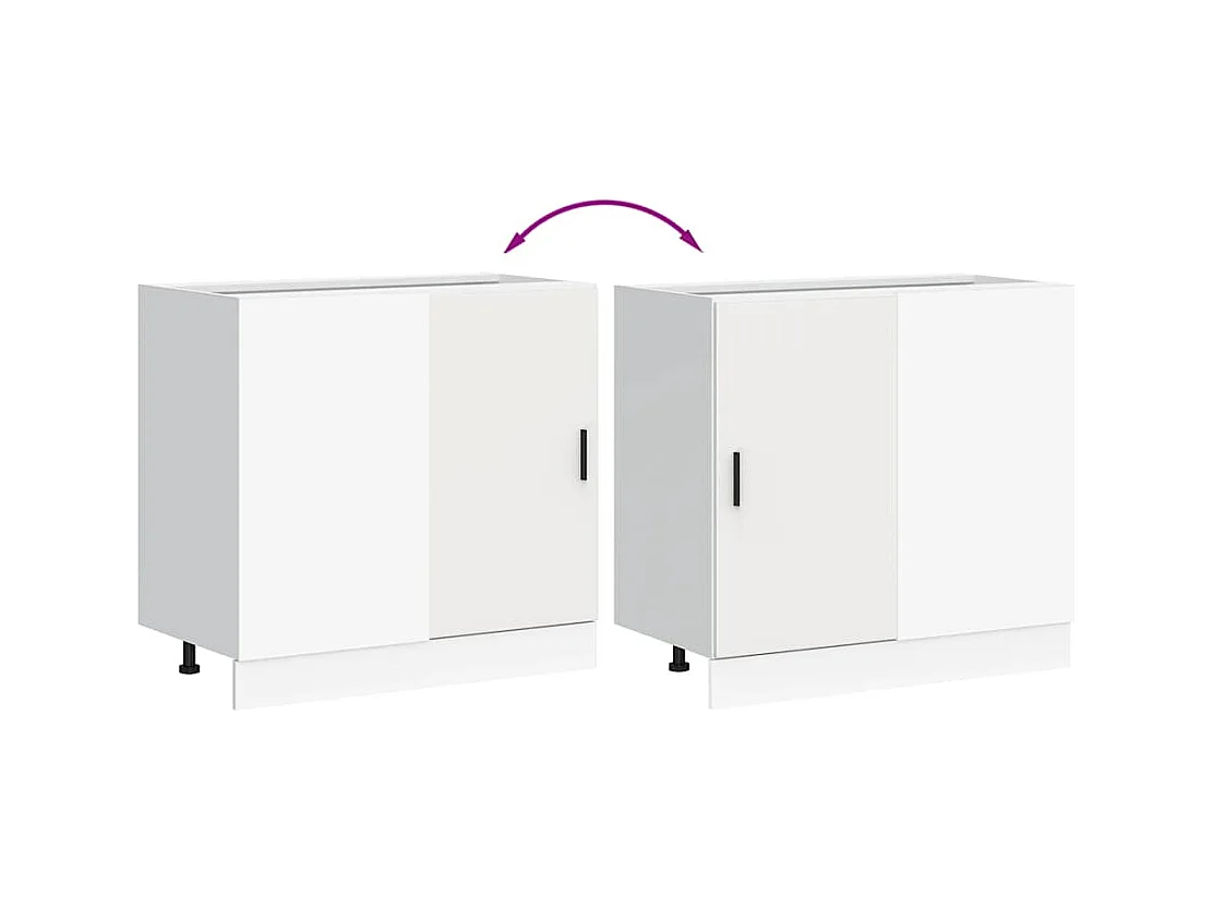 Meuble bas de cuisine blanc bois d'ingénierie