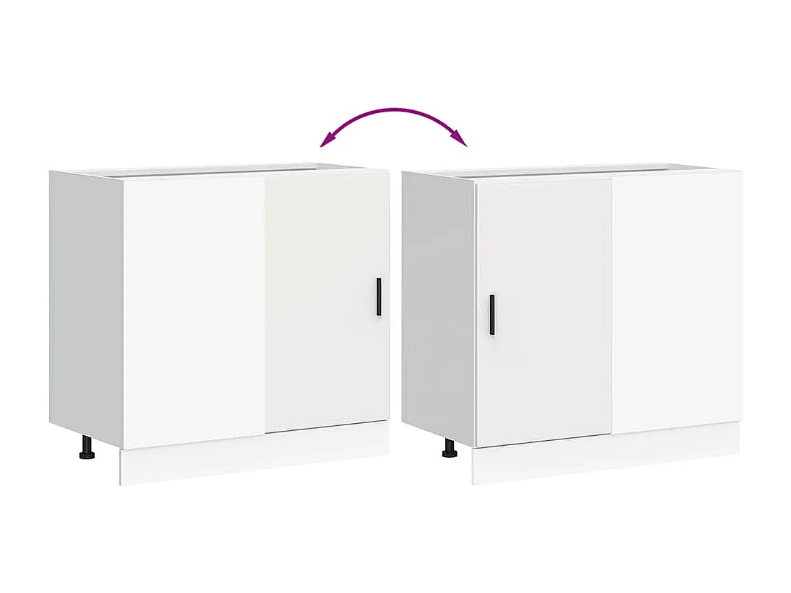 Meuble bas de cuisine blanc bois d'ingénierie