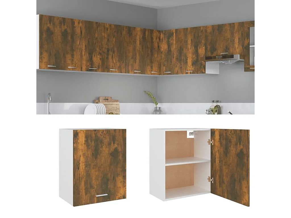 Armoire suspendue Chêne fumé 50x31x60 cm