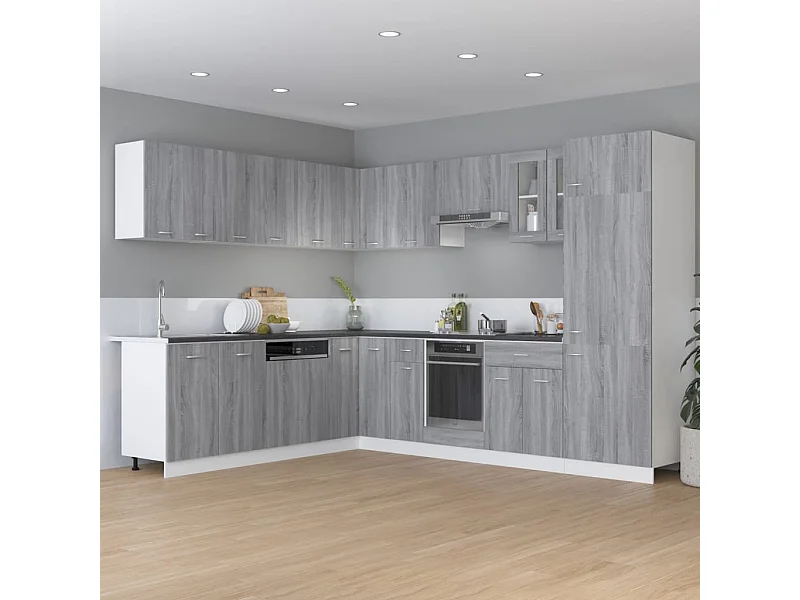 Mobiletto da terra grigio Sonoma con cassetto 60x46x81,5 cm