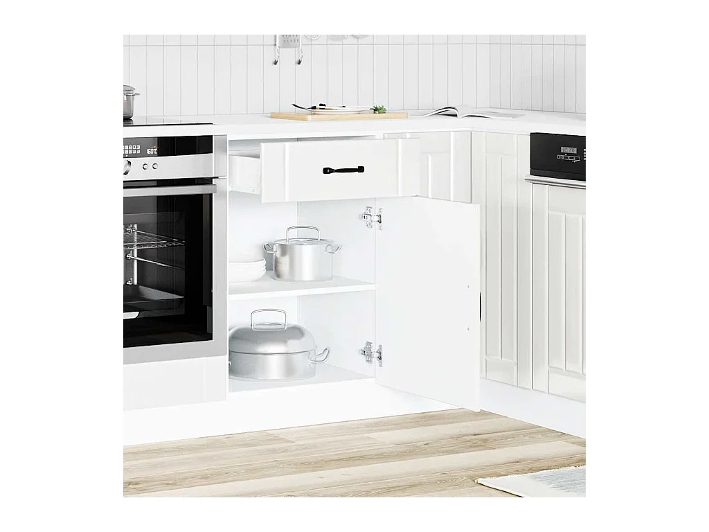 Mobile da cucina in legno ingegnerizzato bianco lucido