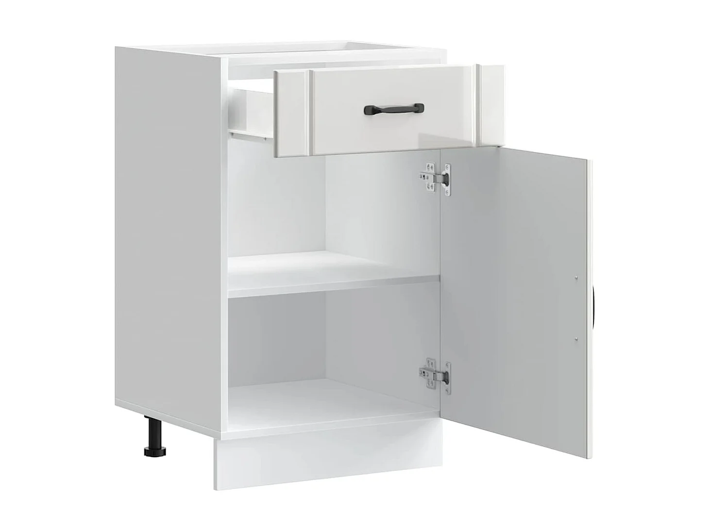 Küchenschrank aus weißem Hochglanz-Holzwerkstoff